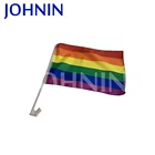 Wholesale Car window plastic clip Customized Gay Pride Rainbow Flag