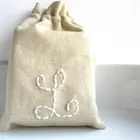Valentine's day gift hand stitched heart linen drawstring pouches