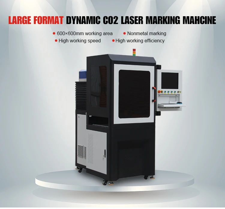 Dynamic big format rf tube Non-metal CO2 laser marking machine
