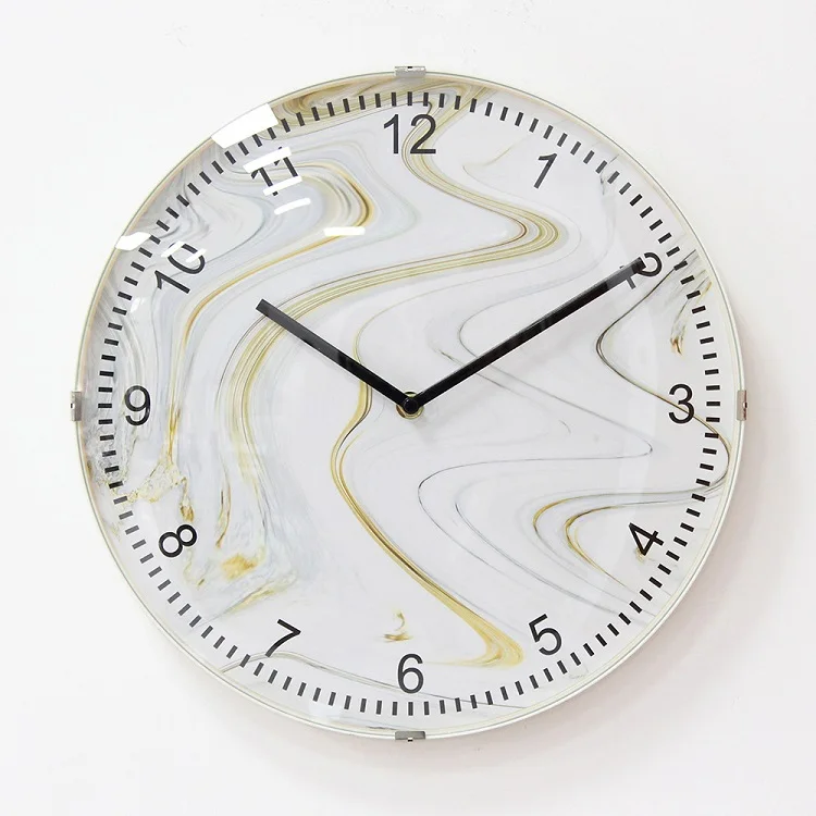 12 inch Creative Moon Pattern Plastic Wall Clock with Arch Glass Cover