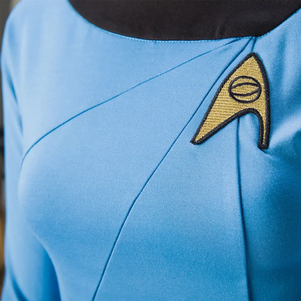 Cosplay Star Trek Female Duty TOS Blue Uniform Dress Classic Costume Adult New6