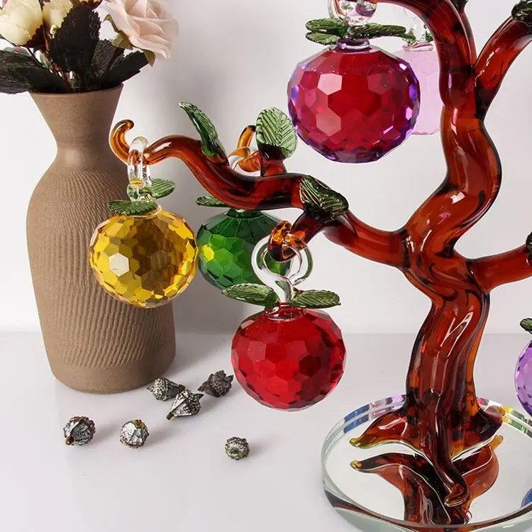 Wholesale Colorful Crystal Apple Tree For Christmas Decoration - Buy Crystal Apple Tree,Apple