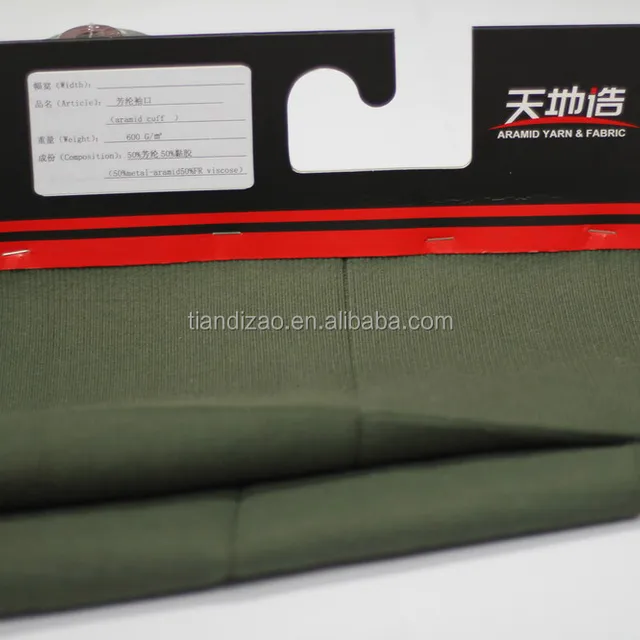 50% Meta aramid and 50% FR lenzing viscose fabrics for coverall cuff