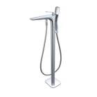 floor mounted brass bath tap floor standing brushed finish bath shower mixer