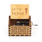 RTS Hand Crank La Vie En Rose Wooden Music Box Christmas Birthday Gift
