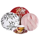 2019 New western red oven safe bone china elegant autumn dinnerware service set