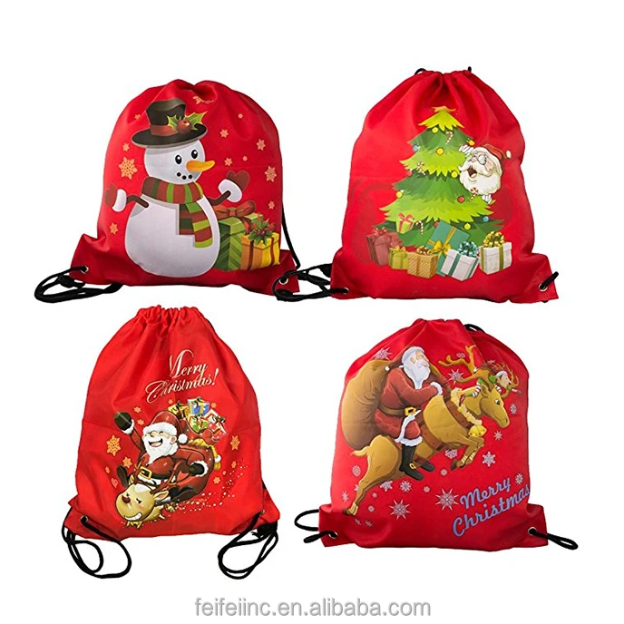 custom gift christmas drawstring bag