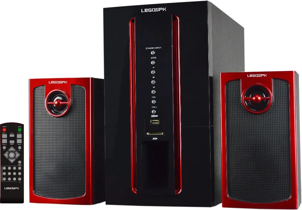 Super bass subwoofer multimedia home theater 2.1 speaker support usb/sd card/fm/bt/remote - ANKUX.COM
