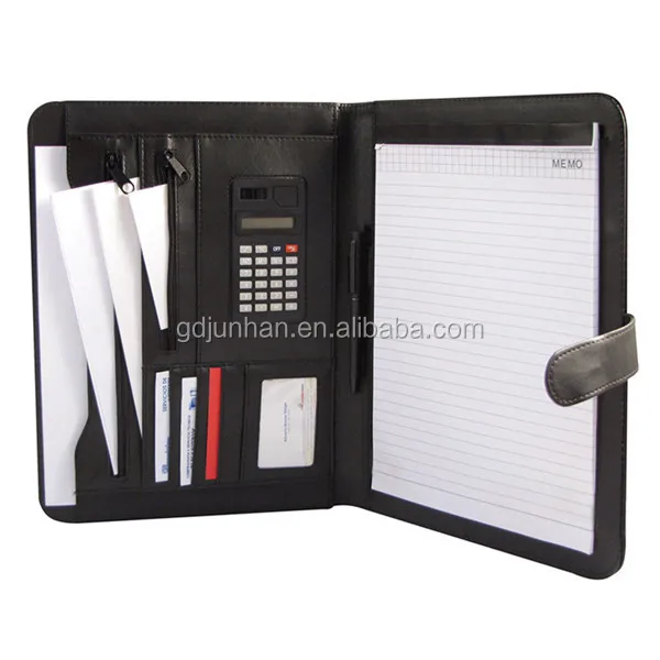 a4 皮革组织者 padfolio 与计算器
