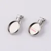 Stainless Steel Blank DIY Jewelry 12mm No Pierced Earrings Back Tray Cabochon Setting Cameo Base