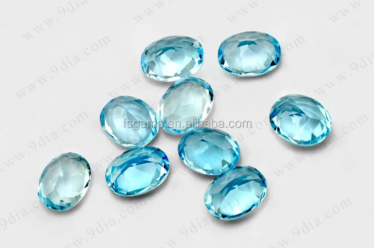 Best Price Wholesale Blue Topaz High Quality Oval Sky Blue Crystal Gemstone Jewelry Making Heart Pear Emerald Glass Jewelries