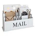 Kitchen Counter 3 Tier White Desk Wooden holder Organizer Rustic Country Mail Sorter wood wood key holder wall