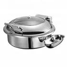 Full stainless steel round induction chafing dish buffet food warmer