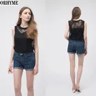 ORHYME Professional Design 100%Polyester Embroidered Sleeveless Lace Top Woman Summer Blouse