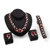 2019 Bohemian Ethnic Style Metal Necklace Inlaid Red Crystal Set Personality Alloy Fashion Woman Wedding Jewelry