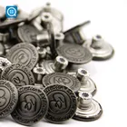 SK ODM OEM 28L Custom Logo Engraved Copper Shank Tape Jewelry Botones Metal Button jean,botton