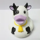 Custom cow rubber pvc bath duck toys, funny cow soft pvc ducks