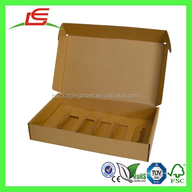 kraft brown foldable packaging box with insert corrugated paper