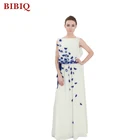Long Summer Dress Chiffon Women Flower Appliqued Prom Dresses For Muslim