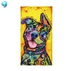 Multi bright color animal design printing beach & decorate towel