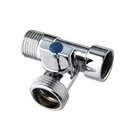 Russia Market Three Way Flow Water NPT Thread CE Wall Mounted Sanitary bathroom Washing Machine Angle Valve