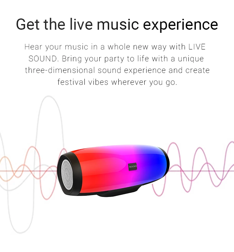 SODO L1 Light Show 3D Sound LED Wireless Bluetooth Speaker - ANKUX.COM