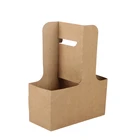 Cheap Durable cardboard takeaway coffee paper cup holder/custom logo 2cups style disposable coffee paper cup holder