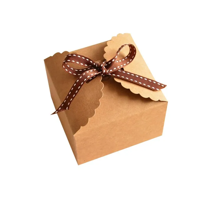 custom recycled brown kraft paper gift box packaging