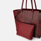 Personnalisé pu cuir de peau de serpent python réversible femmes épaule sac dames fourre-tout sac à main