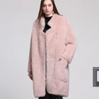2019 New Arrival Winter Wholesale Women Pink Sheep Fur Coat fur clothing