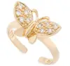 Customized adjustable yellow gold butterfly toe ring