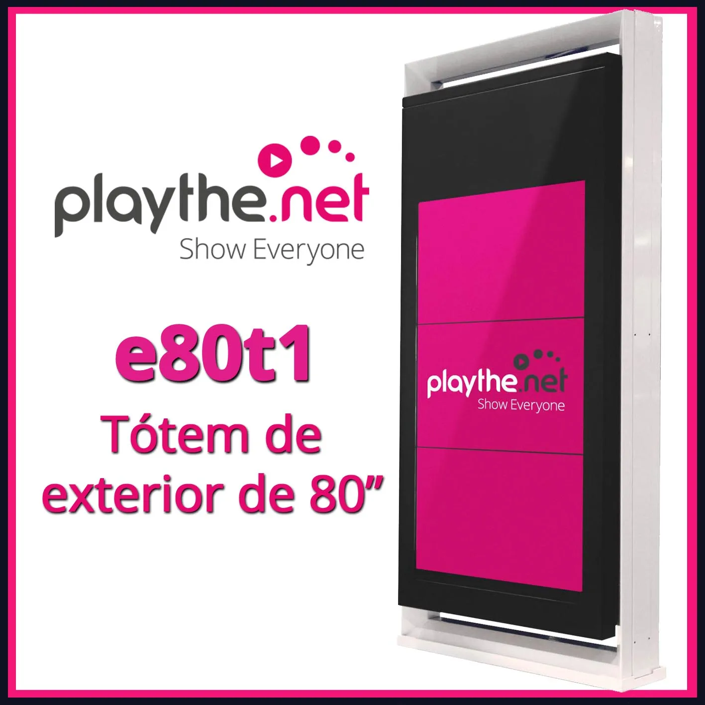Tótem exterior de 80”, Cartelería digital en exterior 80
