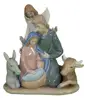 Angel with Holy Family Ceramic Figurine