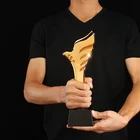 Award Grade Trophy Design Soaring Award Of High Grade Eagle Metal Cup Custom Made Resin Crystal Trophy