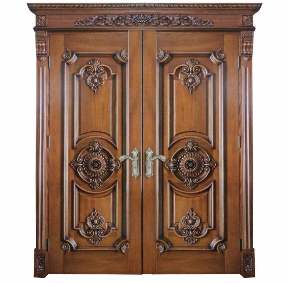 Interior Double Swing Wooden Doors with Glass Window, View double door