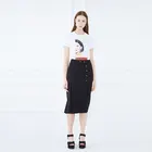 New Fashion Button Design Irregular Maxi Skirt Long For Women