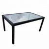 outdoor furniture rattan glass top dining table