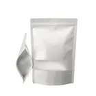 White Kraft Zip Lock Stand Up Food Bags Pouches with and Matte Window Stand up Plastic Bag