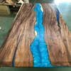 Factory direct sales solid wood live edge river resin table