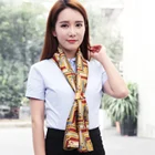 Long Double-Sided Seidentuch Binden Printed Silk Tie Scarf For Women