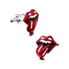 Wholesale interesting red mouth cufflinks