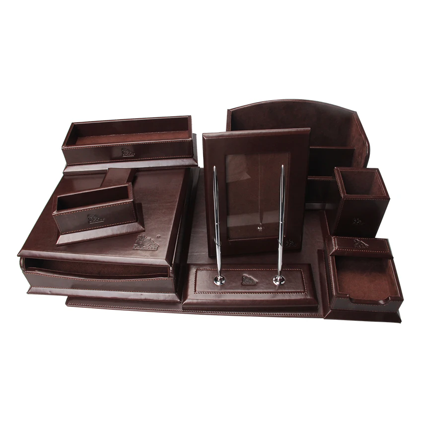 desk set office leather stationery set    details of products