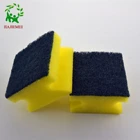 Top quality unique melamine non-abrasive mesh scouring pad with sponge for washing dish scrubber