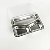 Metal Breakfast Tray Hot Sell Stainless Steel 3 Compartment Dinner Plate Thali