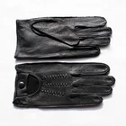 Men's leather gloves single leather thin style hollow outer seam hand-sewn unlined men's driving deerskin gloves
