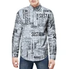 CXCY807009 2018 autumn new creative English letter printing long sleeve shirt large size loose fat men's clothing