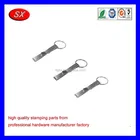customized nickel plated steel belt clip with key ring metal flat spring clip