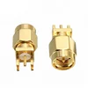 Edge Mount RF Connector Straight SMA Male Adapter For PCB