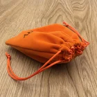 Satin Lined Orange Velvet Pouch For Watch Packaging