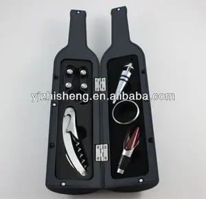hot 2014 wine gift set,bottle shape wine set with 5 tools